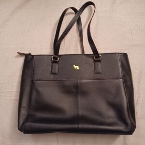 Emma Fox Black Leather Shoulder Bag